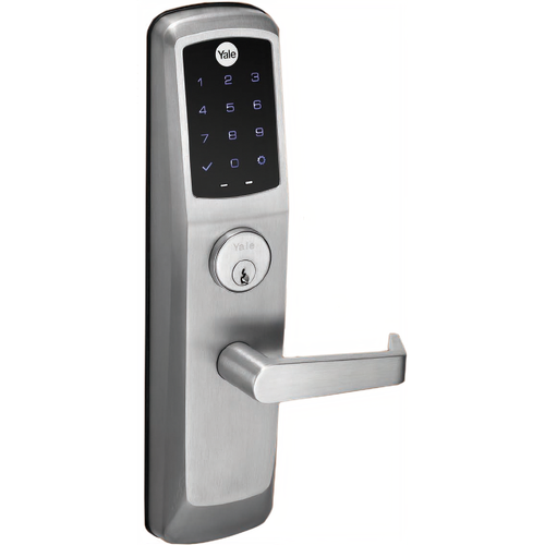 Yale AU-NTT622-NR-2803-626 Nextouch Exit Trim, Touchscreen Keypad, Augusta Lever, No Radio - Standalone, Schlage C Keyway, Grade 1, Weather Resistant, Satin Chrome 626/us26d